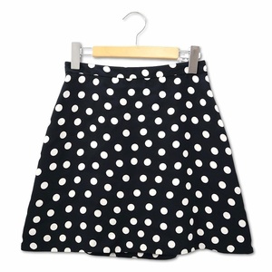 サンローラン パリ SAINT LAURENT PARIS 647997 Polka dot skirt ドット フレアー ミニスカート ブラック F36 (9号相当) レディース