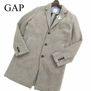 【新品 未使用】 GAP ギャップ 秋冬 ウール★ チェスター コート Sz.S　メンズ グレー　C4T00306_1#N