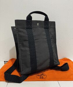 HERMES ★ 極上美品 エルメス バッグ　エールライン リュック バッグ グレー リュックサック MM