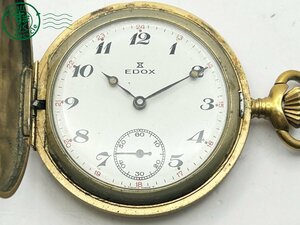 2404604334　◇ EDOX エドックス 懐中時計 手巻き 17石 スモセコ 白文字盤 ゴールド 時計 中古