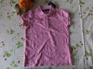 新品　ラルフローレン　半袖ポロシャツ120サイズ　ホースマーク総柄　ピンク