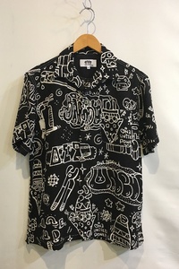 二子玉)eYe CDG JUNYA WATANABE MAN アイコムデギャルソンジュンヤワタナベマン 極美品 半袖オープンカラーシャツ 開襟 総柄 XS