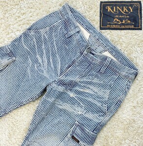 【ダメージ加工★】Fサイズ(W84cm) KINKY HYSTERIC GLAMOUR デニムヒッコリーカーゴパンツ◆ヒステリックグラマー (4)