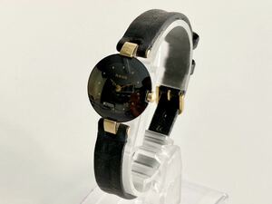 管11011h 電池交換済み RADO ラドー クォーツ 腕時計 204.3578.4 レディース 純正 尾錠 ブラック 黒 ゴールド ラウンド 2針 QZ