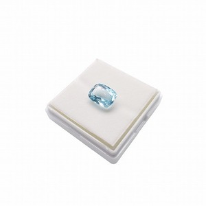 天然アクアマリン【ベリル】ルース　約4.828ct　クッション　GRJソーティング　アクワ　宝石　ジュエリー　製品制作　CS-057