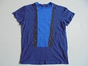 Dior HOMME シルク素材混紡デニム風切り替えし半袖TシャツS 美品