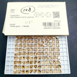 ☆残多量 ヴィンテージ SWAROVSKI スワロフスキー 4841 crystal クリスタル 001 6MM 108個 2 gross ラインストーン 裸石 17