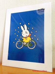 【ミニポスター007】ディック・ブルーナ/うさこちゃんとじてんしゃ/雨降り自転車/Dick Bruna Miffy Posterミッフィーグッズ