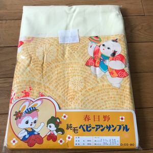 未使用品 布団カバー 布 昭和レトロポップ 子供 布団シーツ 生地 ベビー ビンテージ ハンドメイド 出産準備 新生児 赤ちゃん 童柄 わらべ