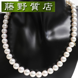 (美品)ミキモト MIKIMOTO パール ネックレス K18 イエローゴールド × パール 46個 約8.5-9.5mm 8643