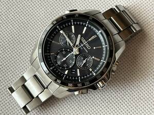 美品 SEIKO セイコー BRIGHTZ ブライツ 腕時計 メンズ SAGA163 黒文字盤 電波ソーラー 日本製