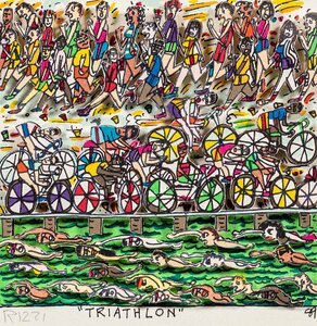 ジェームス・リジィ『TRIATHALON 』3Dシルクスクリーン 版画 本 人 鉛筆 サイン350部限定