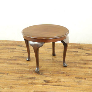 幅61×奥61×高45.5cm コーヒーテーブル 丸形 かわいい 天板高低め シンプル 猫脚 ローテーブル イギリスアンティーク家具　58501