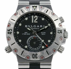 ★良品！BVLGARI ブルガリ ディアゴノ スクーバGMT SD38SGMT 自動巻き メンズ★