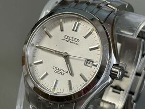 1円〜◆CITIZEN シチズン EXCEED エクシード TITANIUM チタン 0312-H02578 クォーツ メンズ腕時計 稼働品 