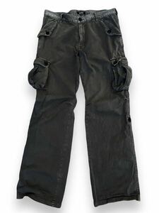 00s Burberry black label cargo pants millitaly wide gasmask sick vintage Y2K millitaly rare flare 