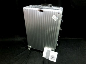 1000円スタート スーツケース RIMOWA CLASSIC FLIGHT シルバーカラー 鍵部分破損 リモワ 高さ約76cm×幅約48cm 重さ約5.5kg WHO ◯DDD29★