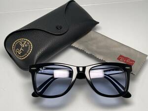 ケース付★RAY-BANレイバン WAYFARERウェイファーラー RB2140-F 901/64 黒ブラック/BLUE GREY 水色ライトブルーカラーレンズ サングラス