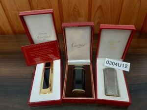 0304U12　喫煙具　ライター　おまとめ　Cartier　カルティエ　ブラック　ゴールド　シルバー　箱付き