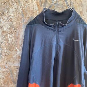 [KWT4834] NIKE ナイキ ハーフジップ長袖Tシャツ メンズ チャコールグレー ポス