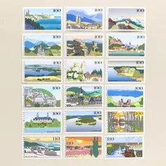 外国切手18枚（ドイツ：ドイツの風光明媚な風景）