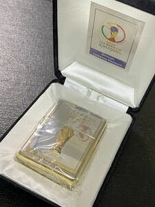 zippo ワールドカップ 立体メタル 限定品 4面ゴールド ヴィンテージ 2001年製 FIFA WORLD CUP KOREA JAPAN シリアルナンバー NO.2695