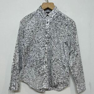 【53】 美品 ポールスミス 落書き アート ヨーロピアン モノトーン デッサン シャツ BD ボタンダウン paul smith M shirt