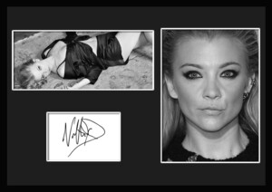 10種類!Natalie Dormer/ナタリー・ドーマー/女優/サインプリント&証明書付きフレーム/BW/モノクロ/ディスプレイ(5-3W)