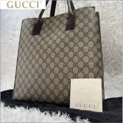 GUCCI トートバッグ ハンドバッグ GGスプリーム PVC レザー ブラウン