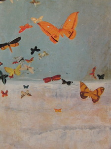 三岸好太郎、【雲の上を飛ぶ蝶】、新品高級額 額装付、年代物・希少画集画、状態良好、送料無料、絵画