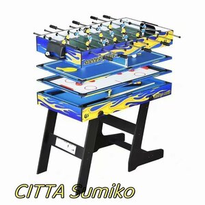 高品質 5in1 家庭用 マルチゲームテーブル テーブルサッカー ビリヤード台 卓球 ボーリング カーリングボール 折りたたみ式