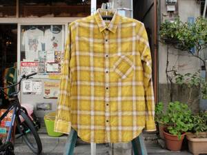 美品！日本製　EDITION TOKYO（エディション）　黄色いチェック柄の長袖シャツ　サイズM?