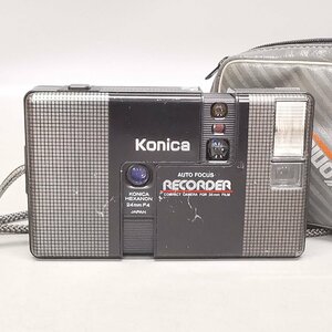 動作品 KONICA RECORDER AUTO FOCUS / HEXANON 24mm F4 コニカ コンパクトフィルムカメラ ケース付 Z5544