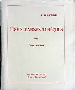 マルティヌー 3つのチェコ舞曲 2台ピアノ 輸入楽譜 martinu 3 Danses Tcheques deux pianos 洋書