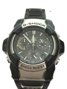 CASIO◆ソーラー腕時計・G-SHOCK/アナログ/ステンレス/SLV/BLK//