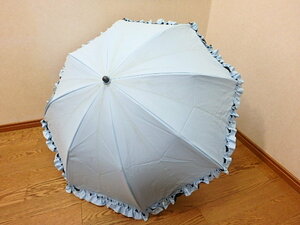 sy402k　折りたたみ傘　雨傘　兼用傘？　水色黒　jupaマーク　レディース　女性用　雨具　中古