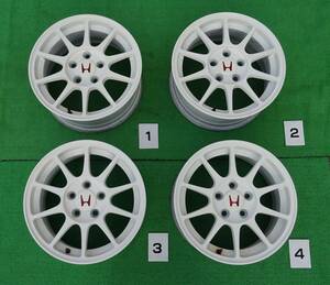 DC2、DB8　インテグラタイプR　98spec　純正　ホイール 4本　チャンピオンシップホワイト 16×7J＋50 PCD114.3・5H EK9,ZF12,DC5,EP3　流用