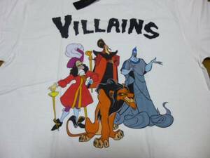 ラスト1点! 早い者勝ち! 新品 希少 ディズニーvillains 限定tシャツL 白 フック船長 ジャファー 悪役 /ランド シー着用 ハロウィン