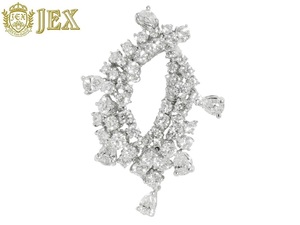Diamond K18WGダイヤモンドペントップ兼ブローチ NO.304014