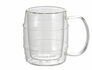 キャプテンスタッグ(CAPTAIN STAG) 耐熱ガラス ダブルウォールグラス マグカップ 二重構造 樽ビアカップ 200ml UW-2030