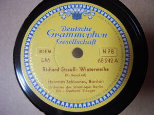 【独盤１２吋SP】「Straus Winterweihe/Schlucnus」DGG