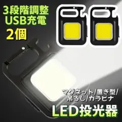 ポケットライト500mAh 投光器 LED USB充電式 小型ライト 2個