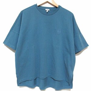 美品 LOEWE ロエベ アナグラムロゴ刺繍 半袖 オーバーサイズ Tシャツ カットソー Sサイズ ブルー系
