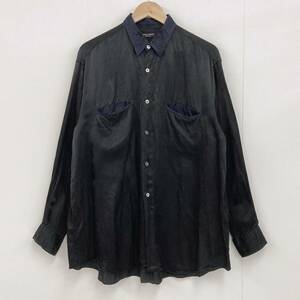 90s レーヨン コムデギャルソンオムプリュス 長袖シャツ オーバーサイズ ブラック 黒 HOMME PLUS ビッグ VINTAGE archive 3110372