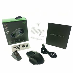 RAZER レイザー ゲーミングマウス BASILISK ULTIMATE RC30 バジリスク アルティメイト 黒 高速 無線 ワイヤレス PC 周辺機器 中古