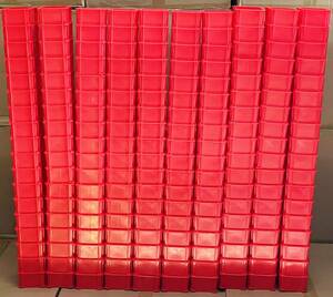 新品訳あり・プラスチックコンテナ180個セット赤色[145×95×54mm]パーツボックス ツールケース 大量セット BOX パーツケース