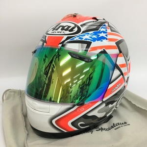 Arai RX-7 RR4 ニッキー ヘイデン ラグナ フルフェイスヘルメット ミラーシールド 内装洗濯 Mサイズ ホワイト系 アライ バイク N19027H●