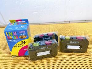 未使用 送料520円！ 貴重　レトロ　CASIO　カシオ　INK RIBBON　共通インクリボン　T-W-CHT　マルチカラー　3個パック　長期保管品　現状品