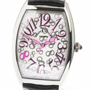 ☆良品【FRANCK MULLER】フランクミュラー トノーカーベックス ピンクーオーキッド 5850B.SC 自動巻き メンズ_702983【ev10】