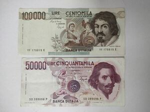 872.イタリア紙幣２種（舊タイプ）紙幣